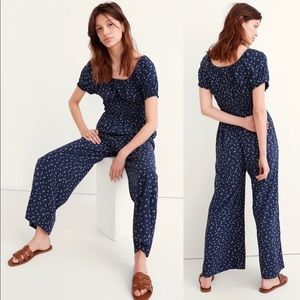 Madewell Sophia Jumpsuit in Bandana Flower Navy & White Size M
